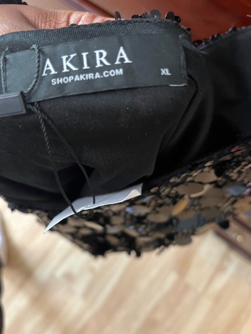 AKIRA Black Sequin Mini Dress - Picture 3 of 4